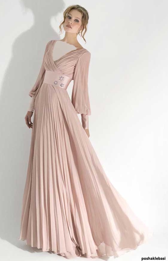 مدل لباس مجلسی شیک استین بلند