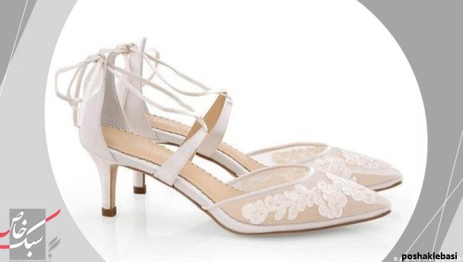 مدل کفش عروس با پاشنه کوتاه