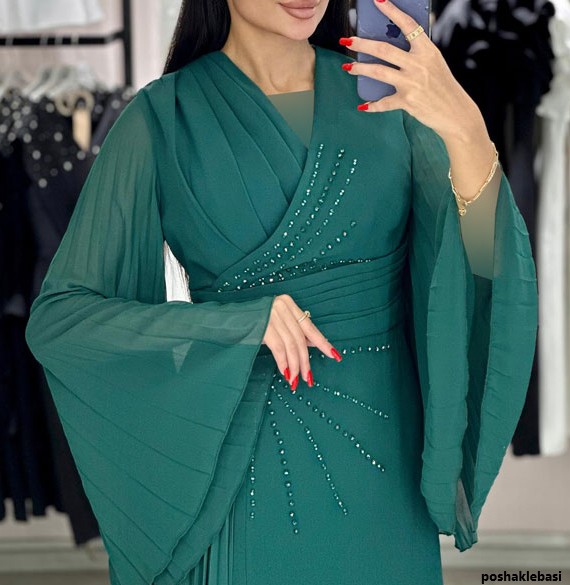 مدل لباس حریر گلدار مجلسی شیک