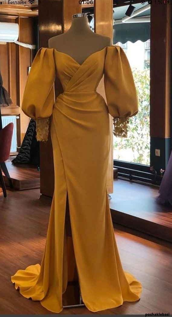 مدل لباس بلند چاک دار گیپور