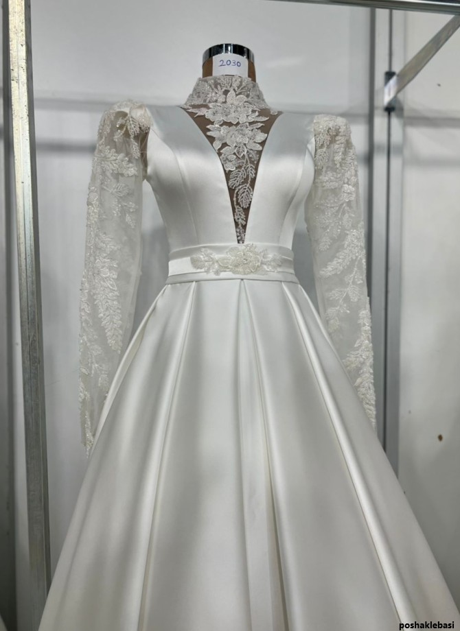 مدل لباس عروس ساتن ساده
