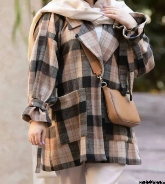مدل پالتو زنانه با پارچه چهارخونه