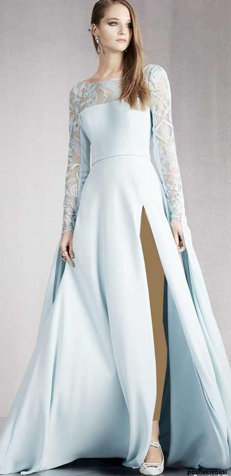 مدل لباس بلند چاک دار جدید