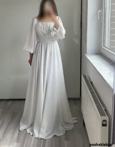 مدل لباس زنانه با پارچه سفید