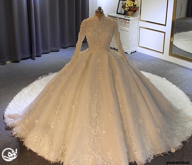 مدل لباس عروس تور پفی