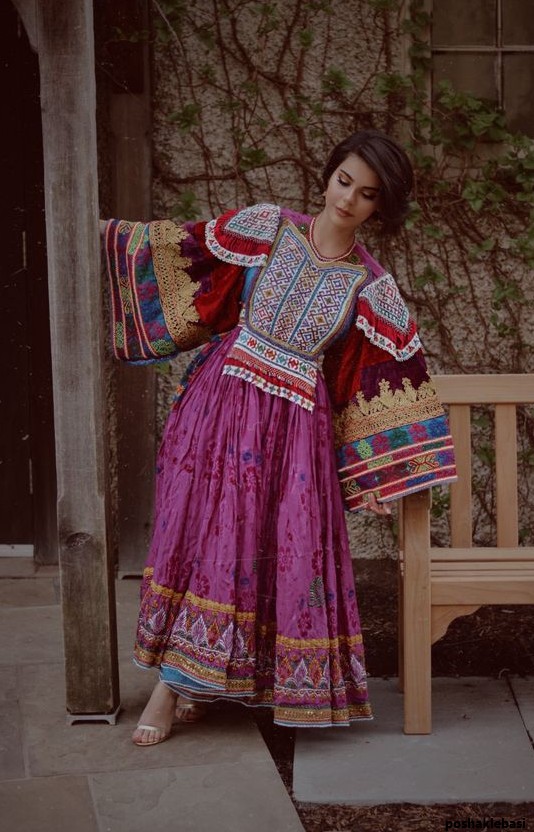 مدل یقه لباس افغانی ریون