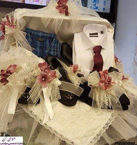 مدل تزیین چمدان عروس با تور