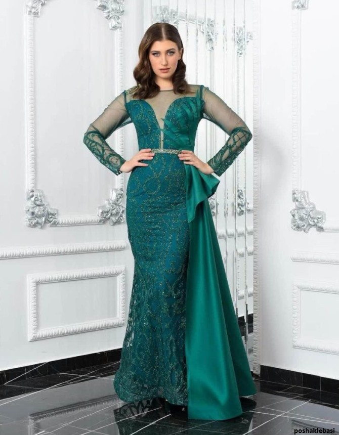 مدل لباس گیپور سبز