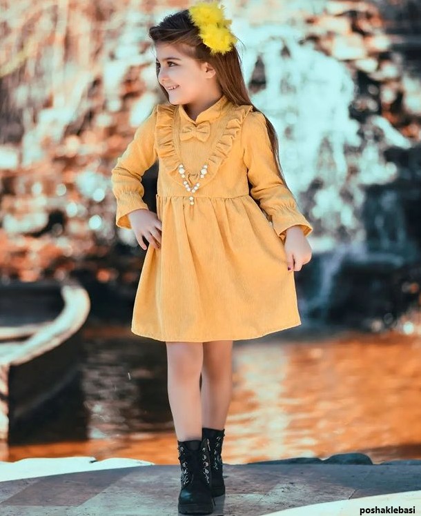 مدل لباس کودک با پارچه مخمل کبریتی