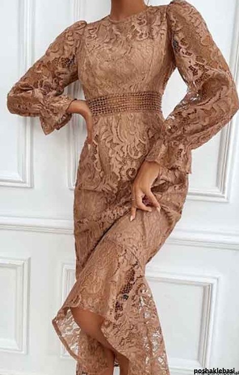 مدل لباس با پارچه گیپور و ریون