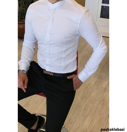 مدل پیراهن مردانه سفید مجلسی