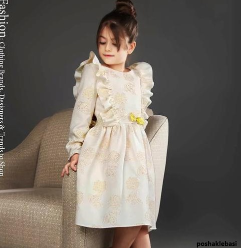 مدل لباس دختر بچه با پارچه ژاکارد