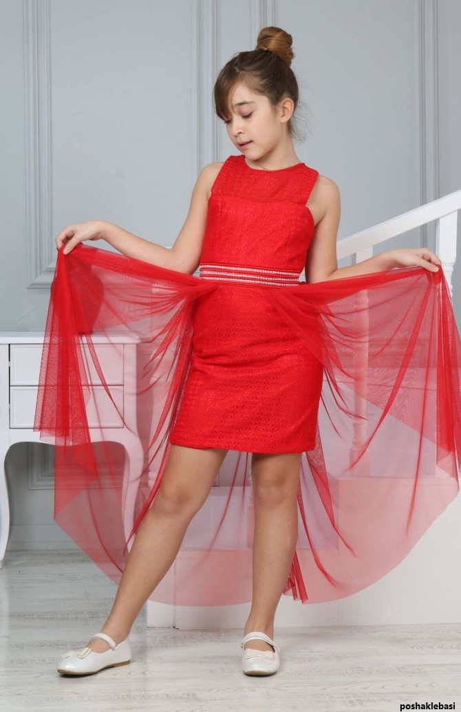 مدل لباس شب دخترانه قرمز