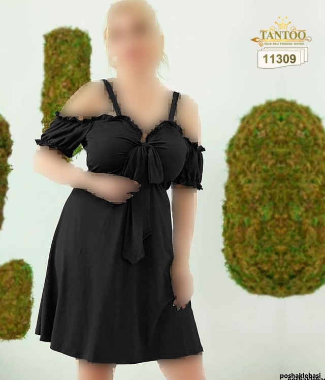 مدل لباس مجلسی بلند یقه باز