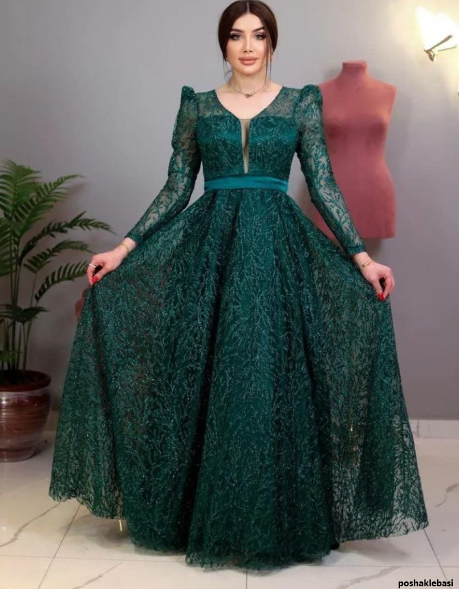 مدل لباس مجلسی رنگ سبز