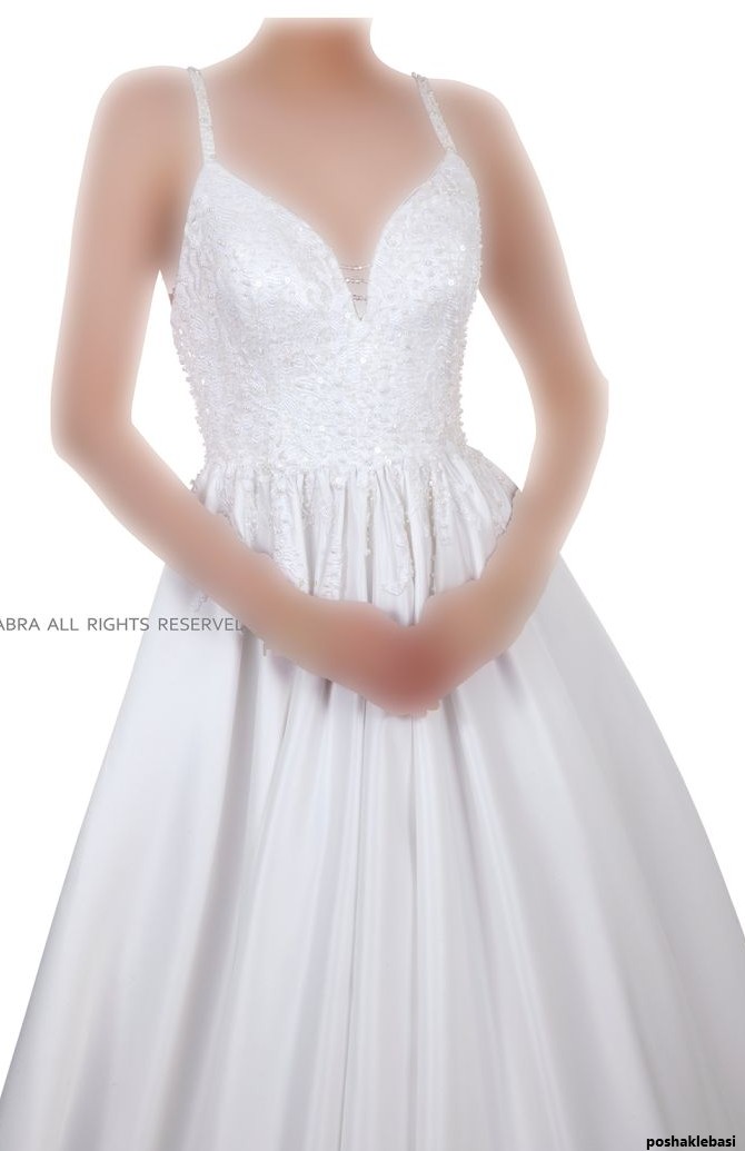 مدل لباس عروس ساتن ساده اروپایی