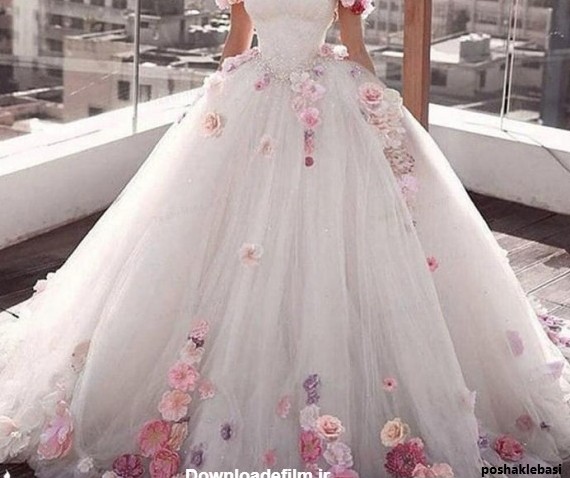 مدل لباس عروس پرنسسی پوشیده