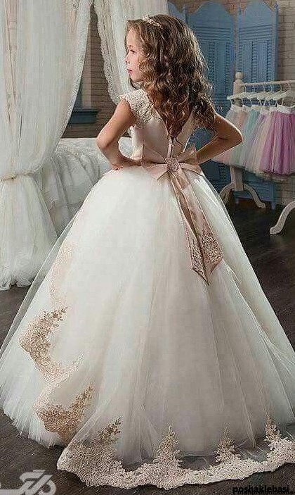 مدل لباس عروس دخترانه استین دار