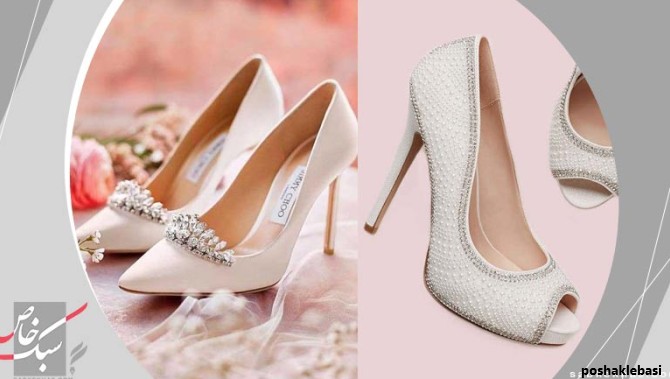 مدل کفش عروس با پاشنه کوتاه