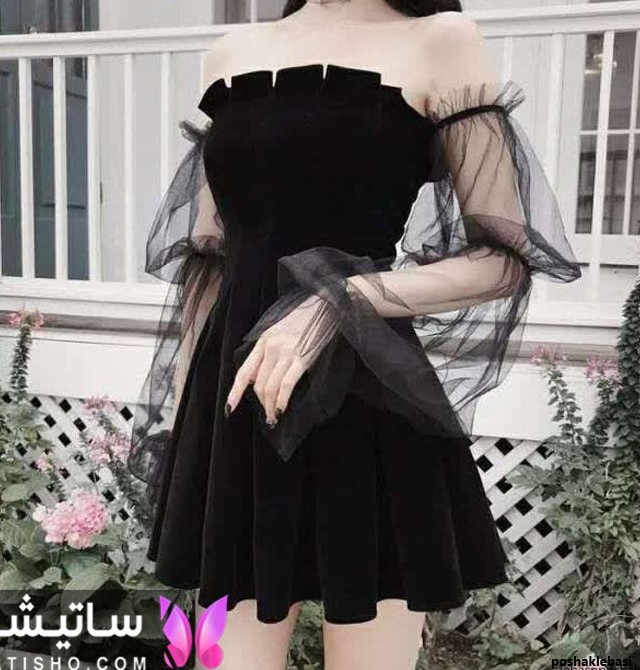 مدل لباس مجلسی دخترانه کوتاه با تور