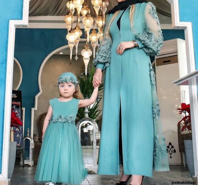 مدل لباس مجلسی پوشیده ست مادر و دختر
