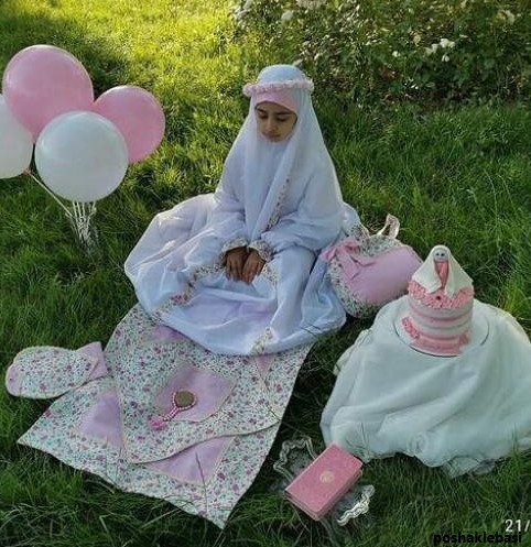 مدل چادر دخترانه برای جشن تکلیف