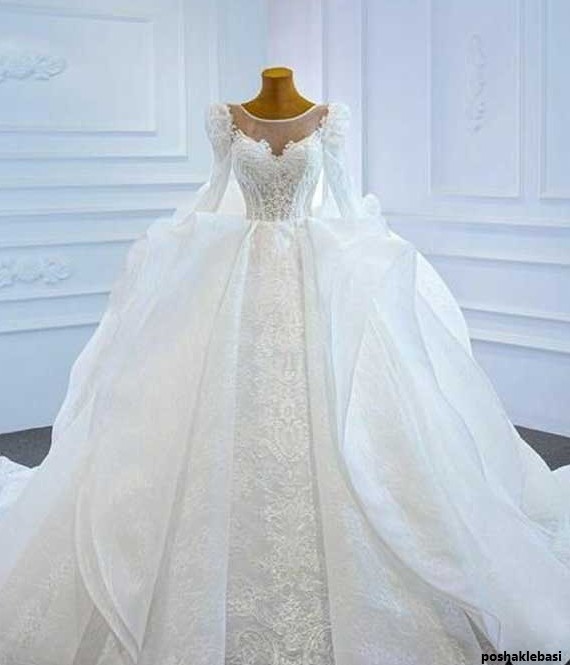 مدل لباس عروس دنباله دار جدید