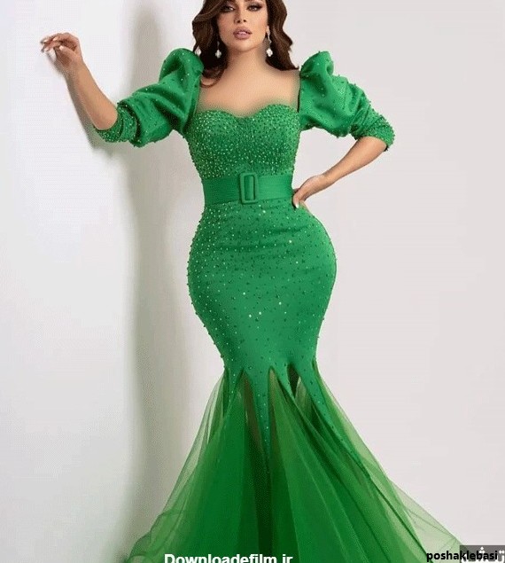 مدل لباس عروسکی رنگ سبز