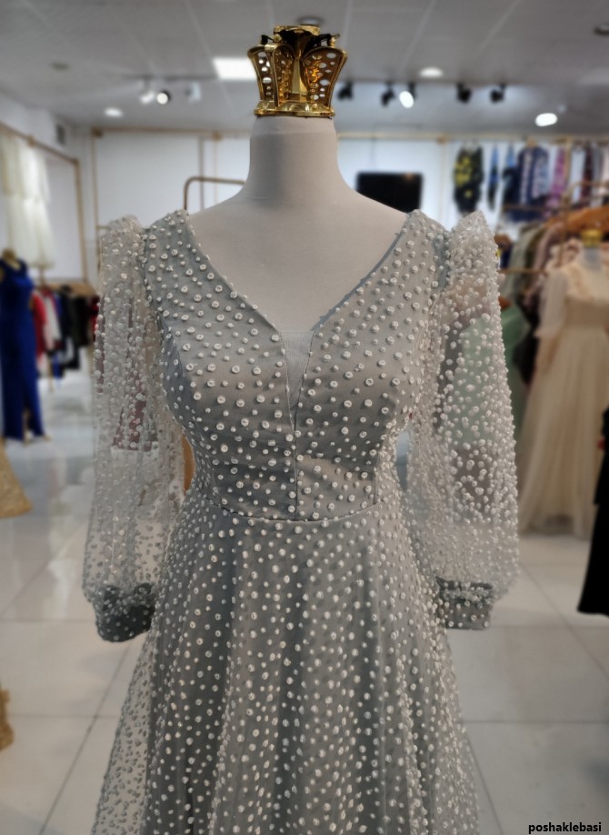 مدل لباس مجلسی با پارچه ی گیپور