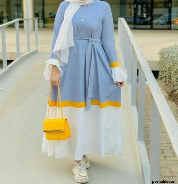 مدل لباس کوتاه با پارچه ابروبادی