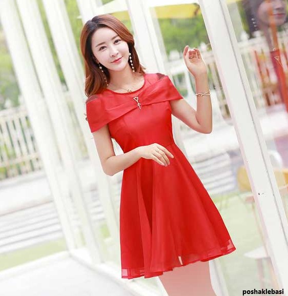 مدل لباس مجلسی حریر دخترانه کره ای