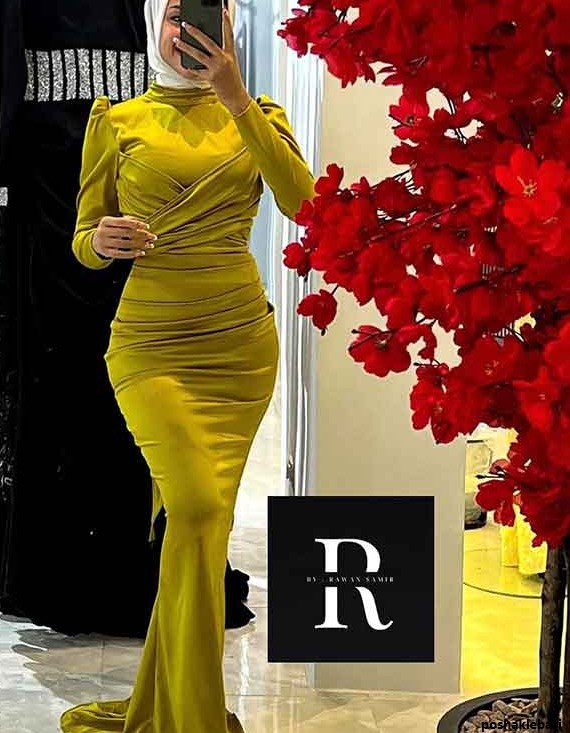 مدل لباس مجلسی زنانه زرد