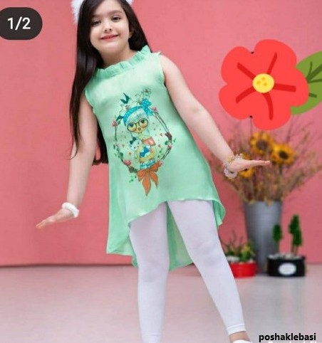 مدل لباس عروسکی دخترانه با پارچه ابروبادی
