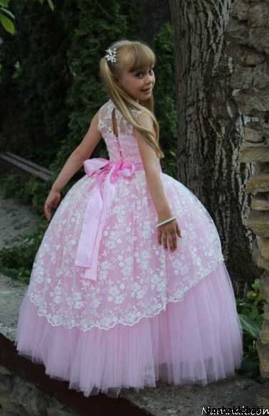 مدل لباس عروس بچه گانه رنگی