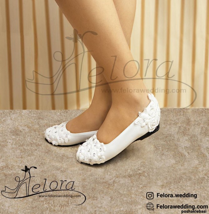 مدل جدید کفش عروس بدون پاشنه
