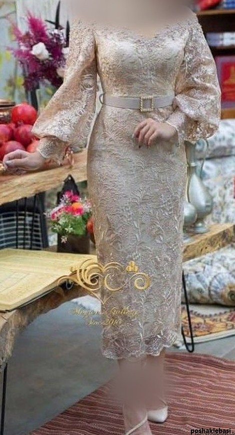 مدل لباس مجلسی با پارچه گیپور جدید