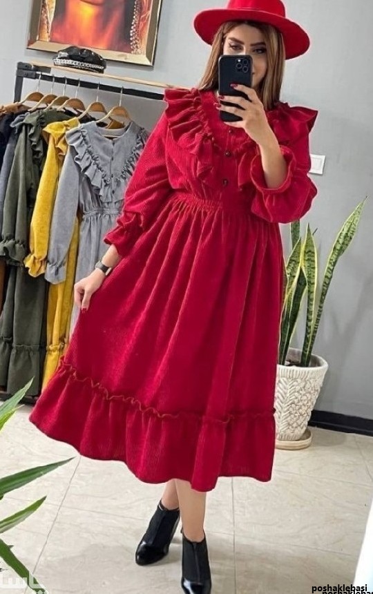 مدل لباس مجلسی دخترانه با مخمل کبریتی