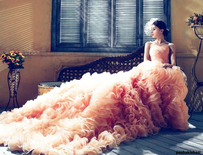 مدل دامن چین دار عروس
