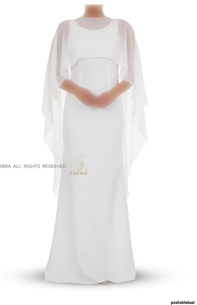 مدل لباس مجلسی بلند با پارچه حریر سفید