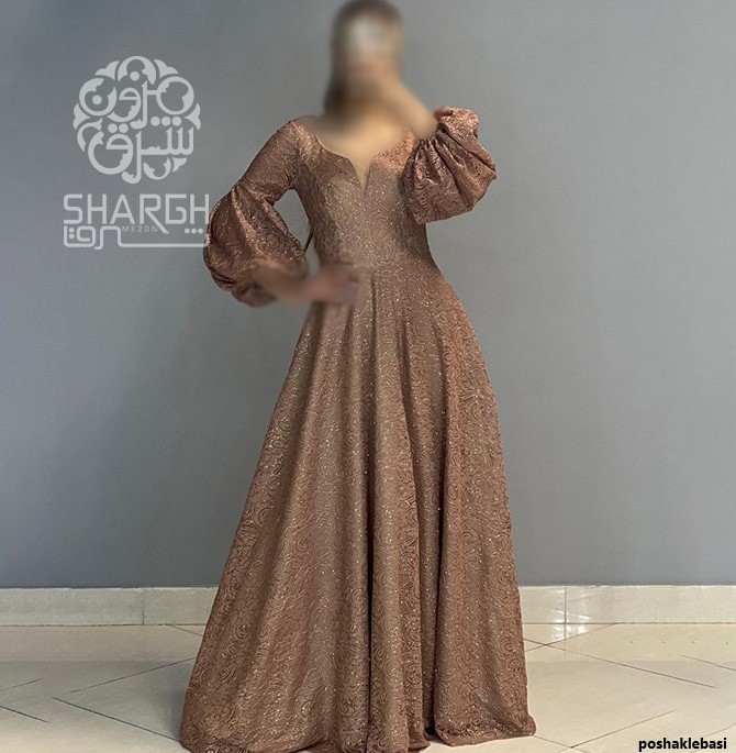 مدل لباس مجلسی زنانه گیپور و حریر