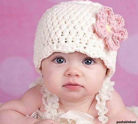 مدل کلاه بافتنی دخترانه نوزادی با توضیح