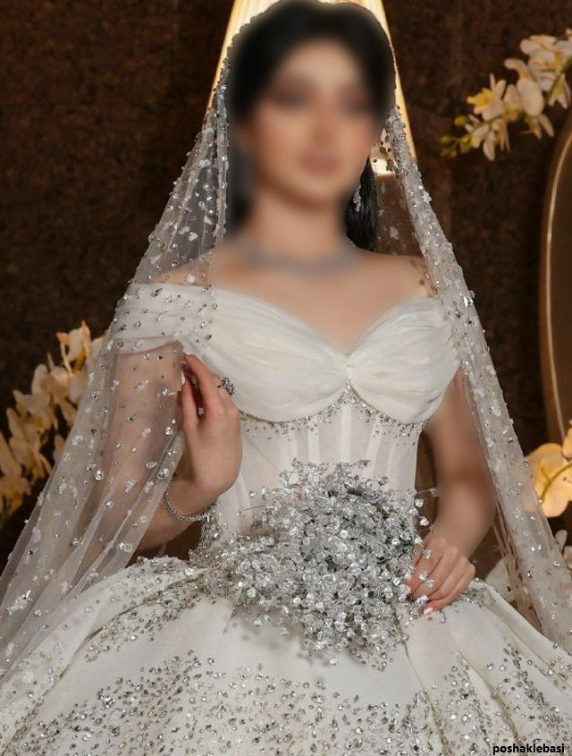 مدل لباس عروس عربی پوشیده