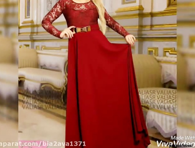 مدل لباس مجلسی بلند قرمز جدید