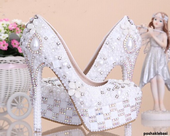 مدل کفش عروس بدون پاشنه شیک