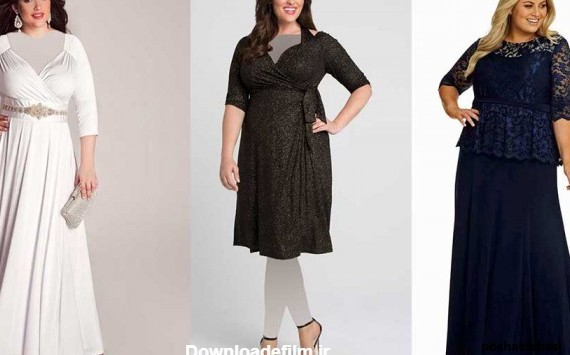 مدل پیراهن کوتاه مجلسی برای زنان چاق