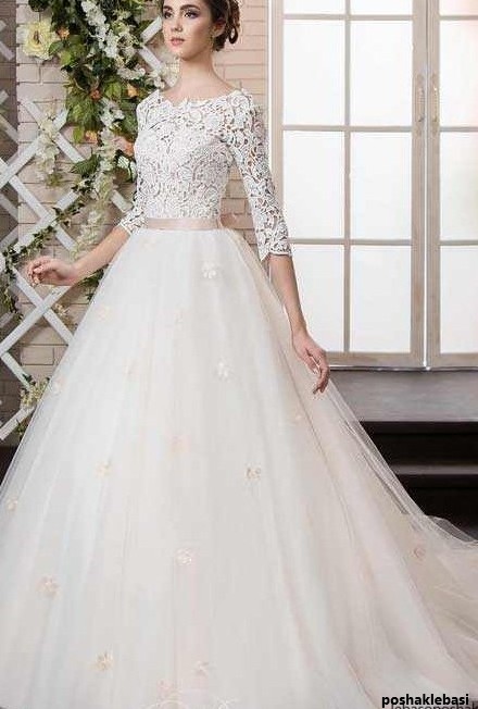 مدل لباس عروس پوشیده گیپور