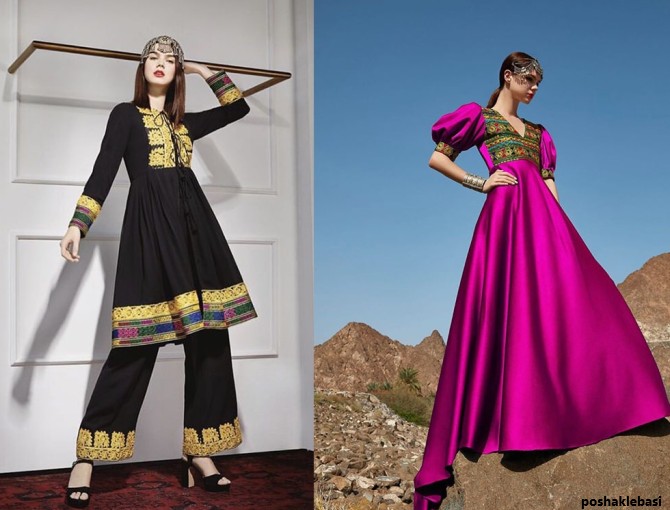مدل لباس افغانی رنگ آبی