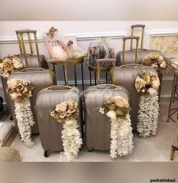 مدل تزیین چمدان عروس با تور