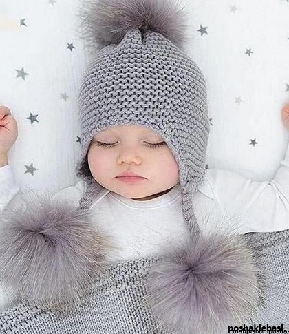 مدل کلاه بافت نوزاد دخترانه
