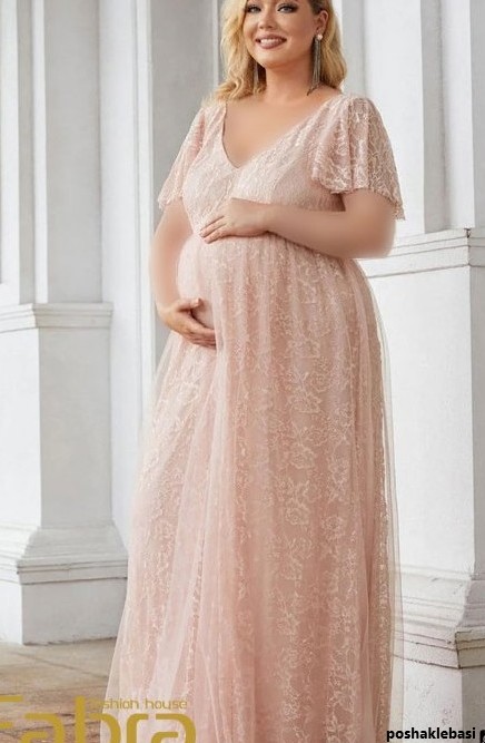 مدل لباس مجلسی بارداری حریر جدید
